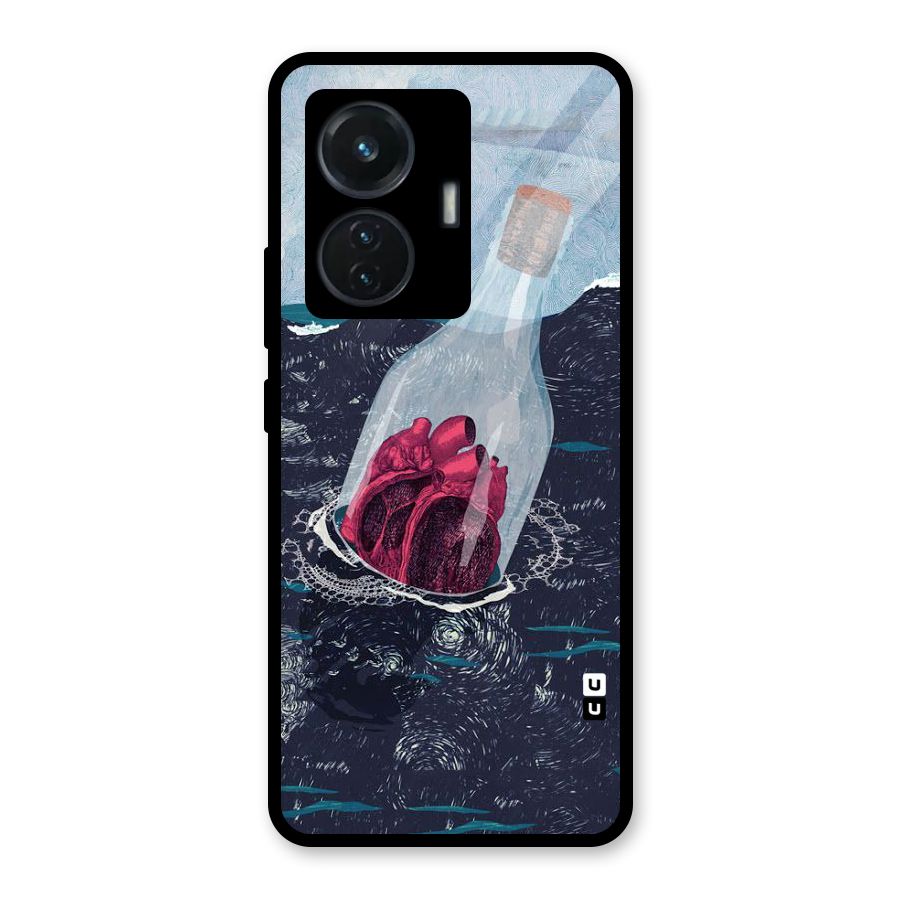 Bottle Heart Glass Back Case for iQOO Z6 44W
