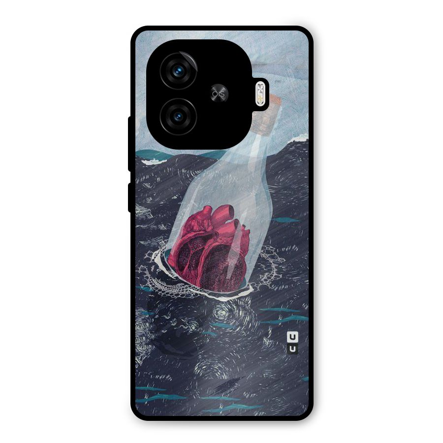 Bottle Heart Metal Back Case for iQOO Z9 Turbo