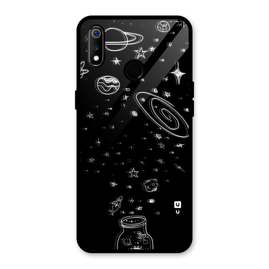 Bottle Of Stars Glass Back Case for Realme 3i