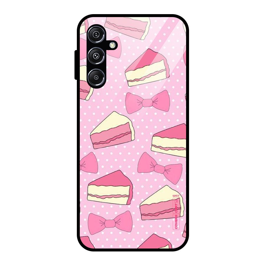 Bow Cake Glass Back Case for Galaxy M34 5G