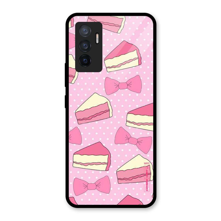 Bow Cake Glass Back Case for Vivo V23e