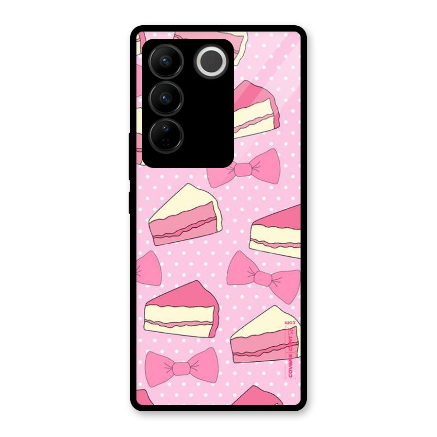 Bow Cake Glass Back Case for Vivo V27 Pro