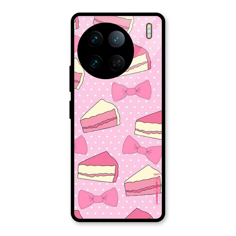 Bow Cake Glass Back Case for Vivo X90 Pro