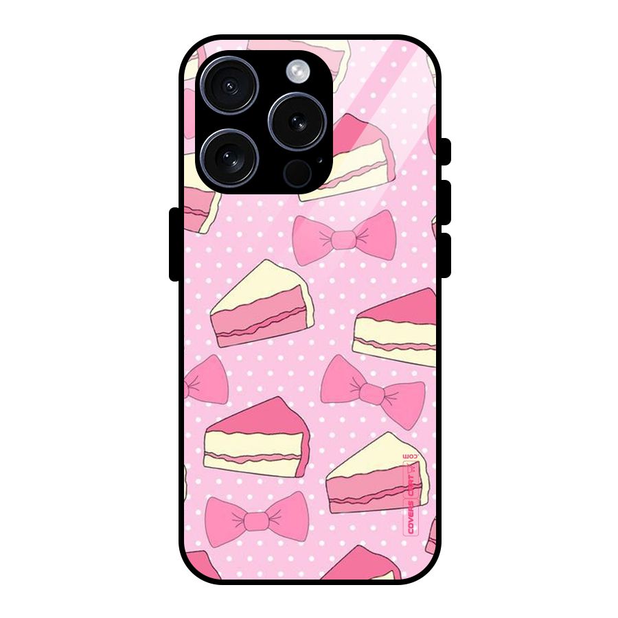 Bow Cake Glass Back Case for iPhone 15 Pro