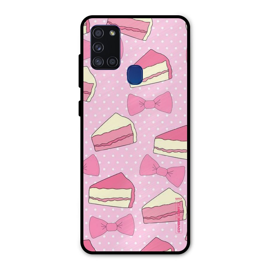 Bow Cake Metal Back Case for Galaxy A21s