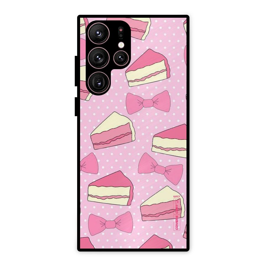 Bow Cake Metal Back Case for Galaxy S22 Ultra 5G