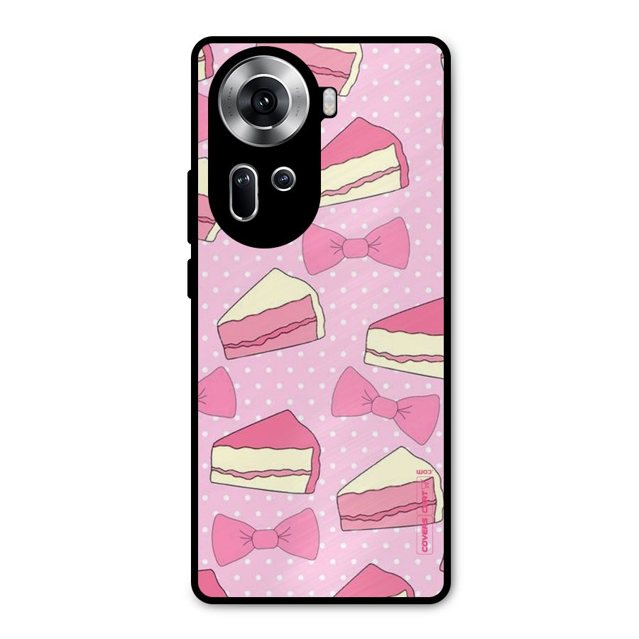 Bow Cake Metal Back Case for Oppo Reno11 5G