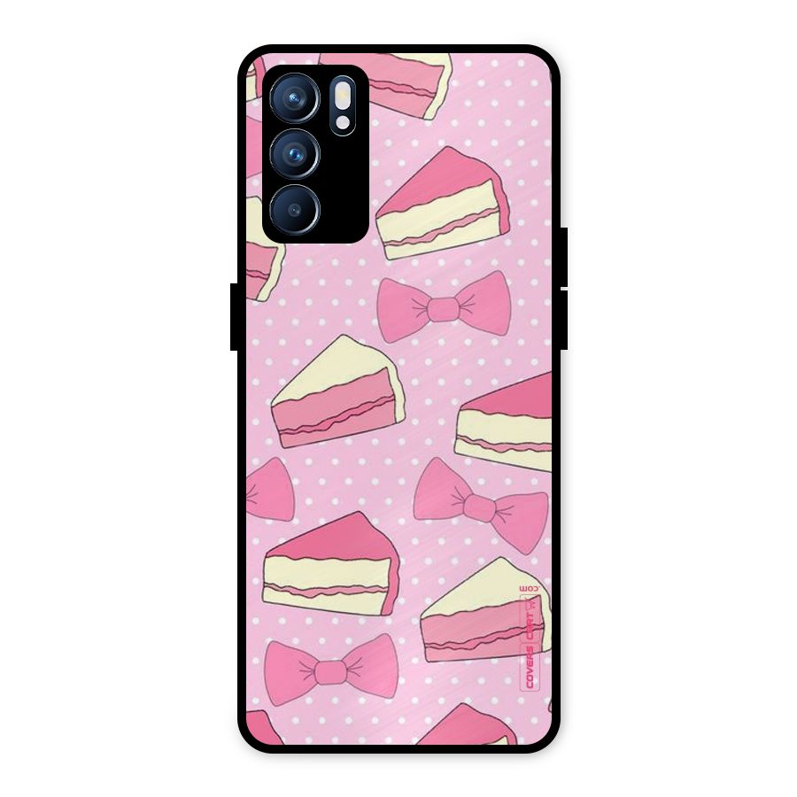 Bow Cake Metal Back Case for Oppo Reno6 5G