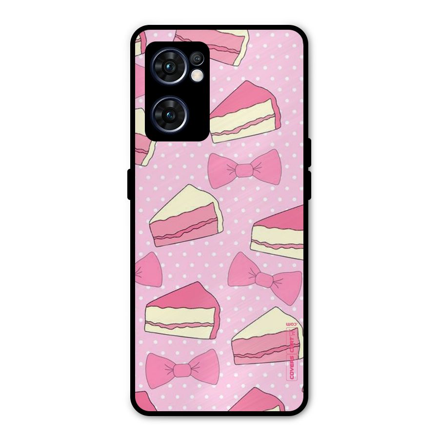 Bow Cake Metal Back Case for Oppo Reno7 5G