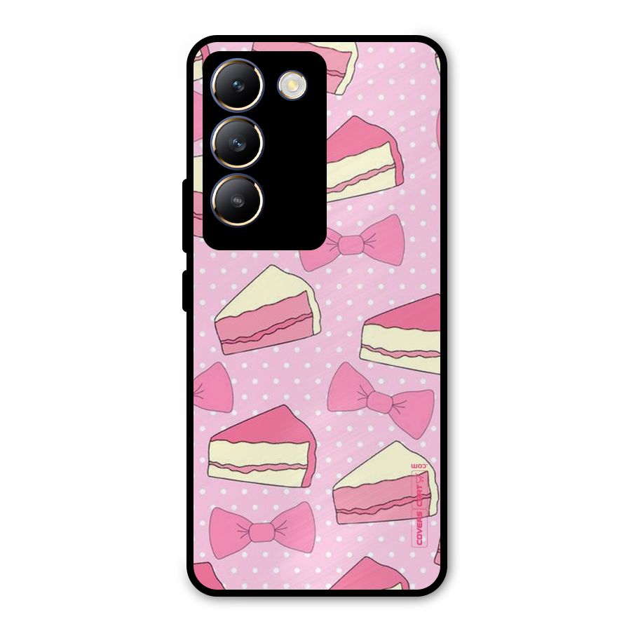 Bow Cake Metal Back Case for Vivo T3 5G
