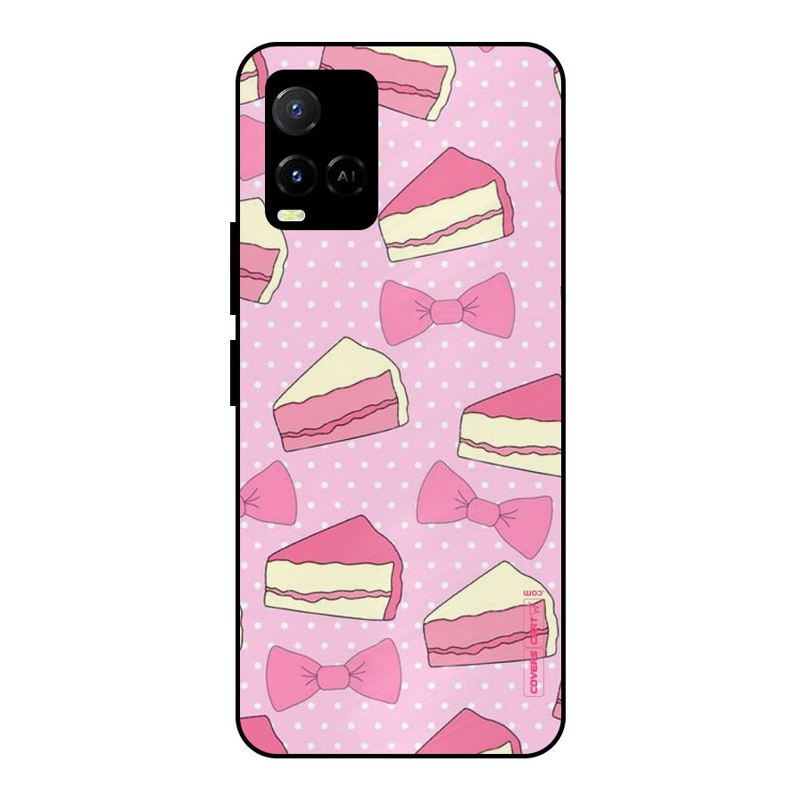 Bow Cake Metal Back Case for Vivo Y21G