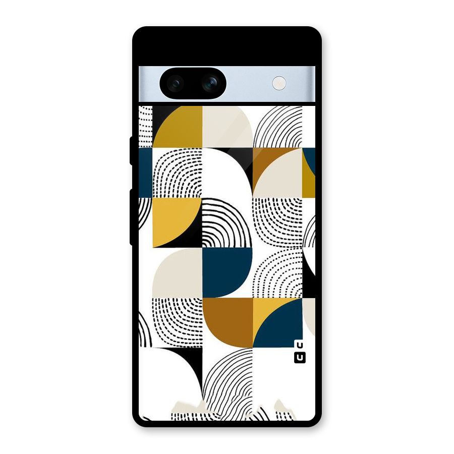 Boxes Pattern Glass Back Case for Google Pixel 7a