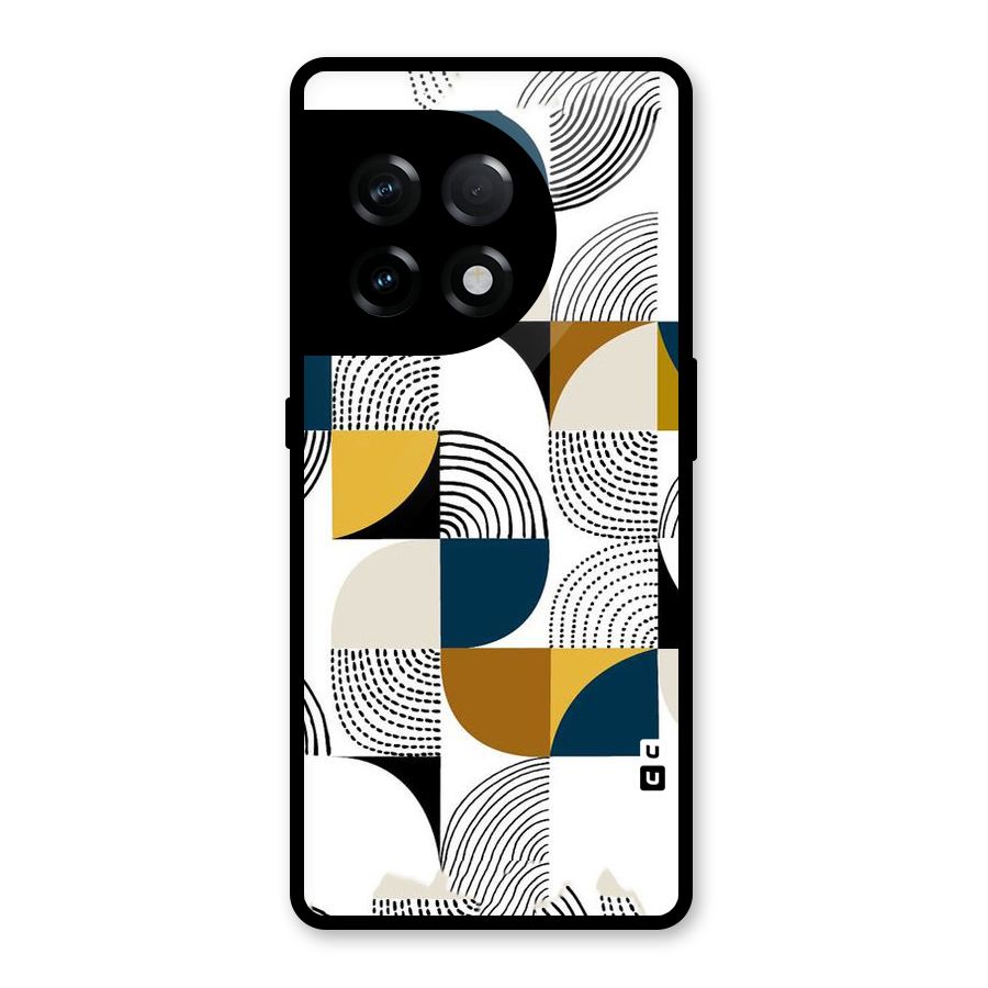 Boxes Pattern Glass Back Case for OnePlus 11R