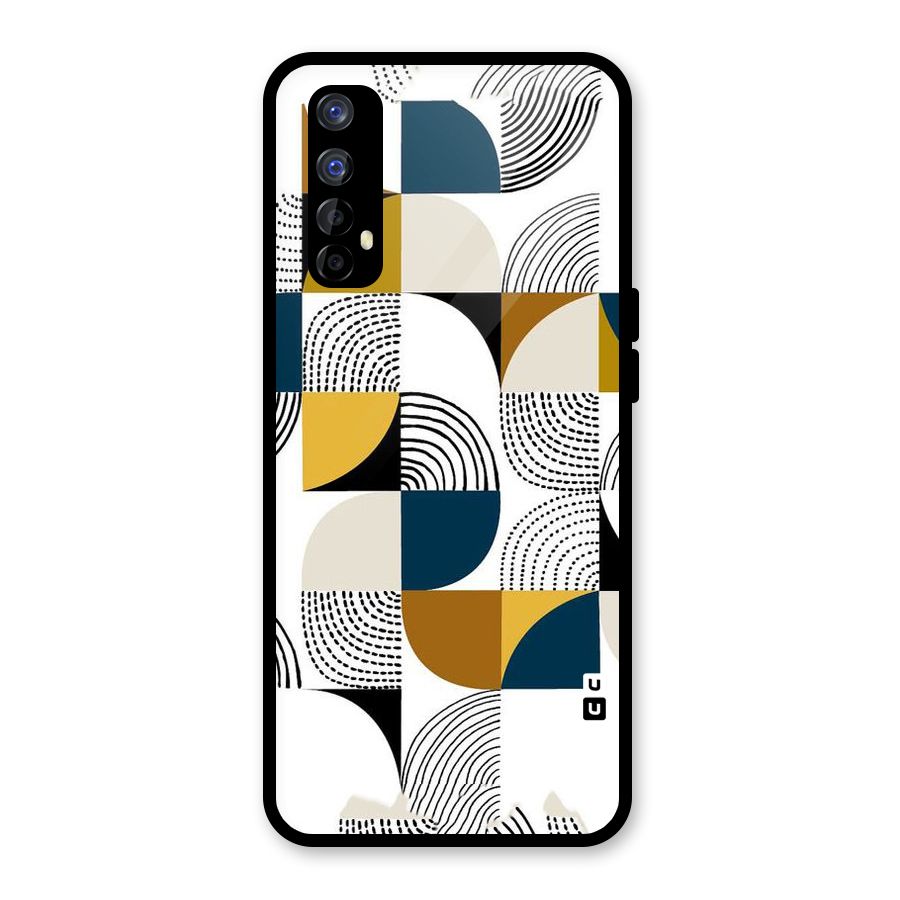 Boxes Pattern Glass Back Case for Realme 7