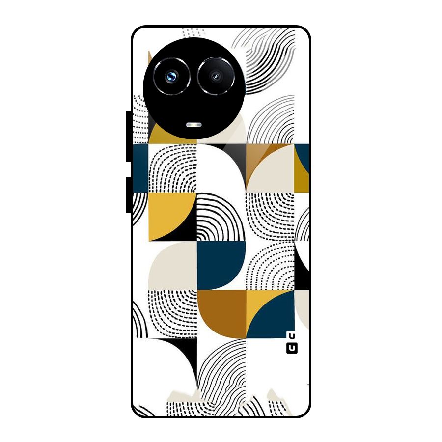 Boxes Pattern Glass Back Case for Realme Narzo 60X