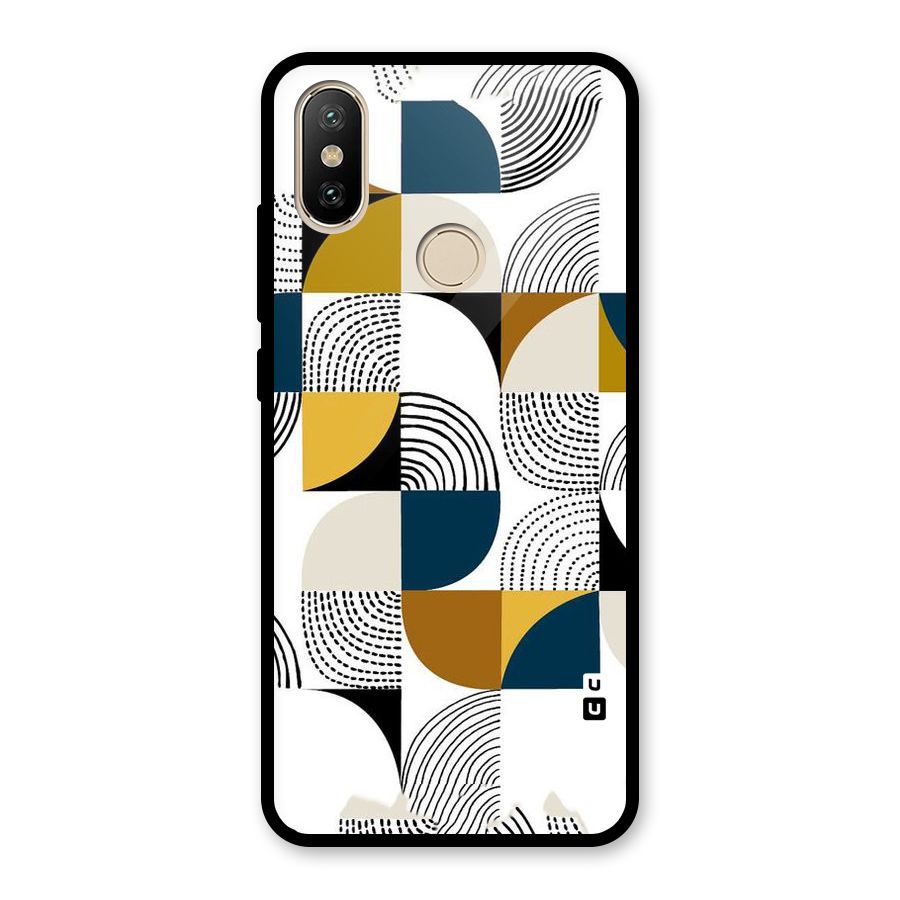 Boxes Pattern Glass Back Case for Redmi A2