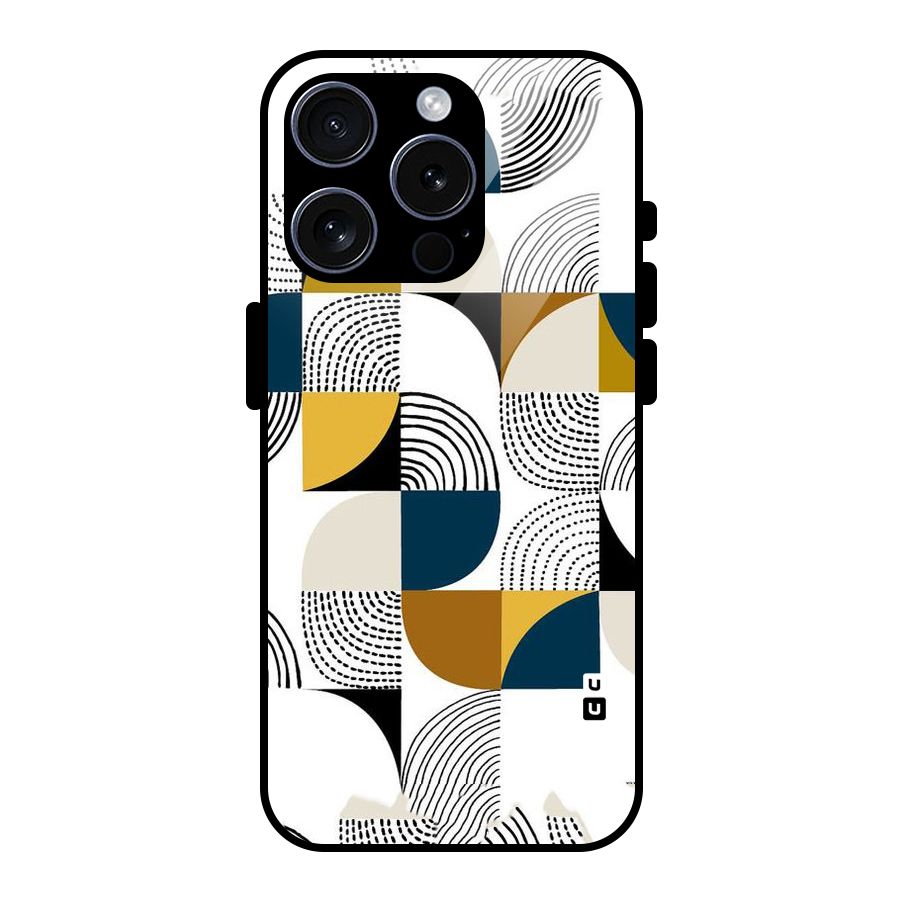 Boxes Pattern Glass Back Case for iPhone 15 Pro
