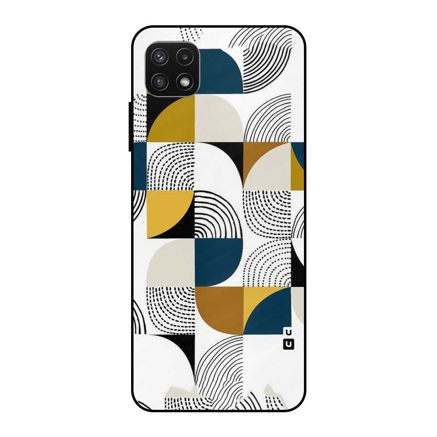 Boxes Pattern Metal Back Case for Galaxy A22 5G