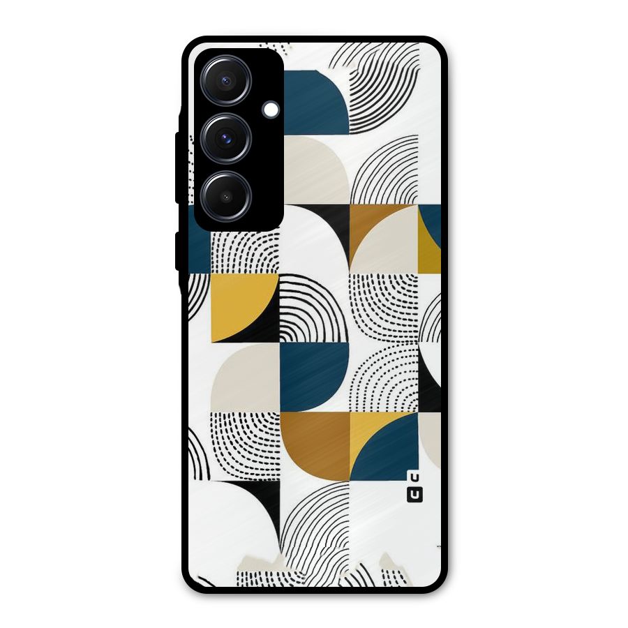 Boxes Pattern Metal Back Case for Galaxy A55