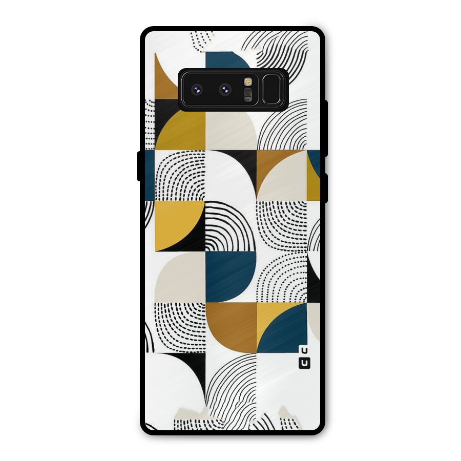 Boxes Pattern Metal Back Case for Galaxy Note 8