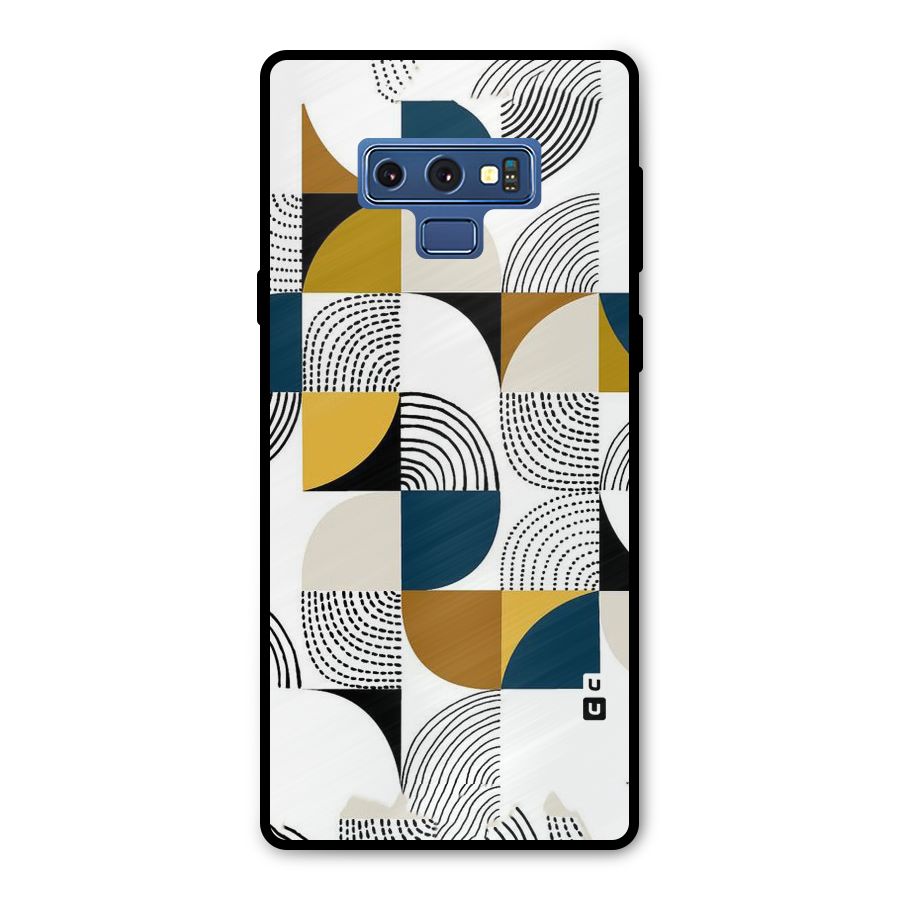 Boxes Pattern Metal Back Case for Galaxy Note 9