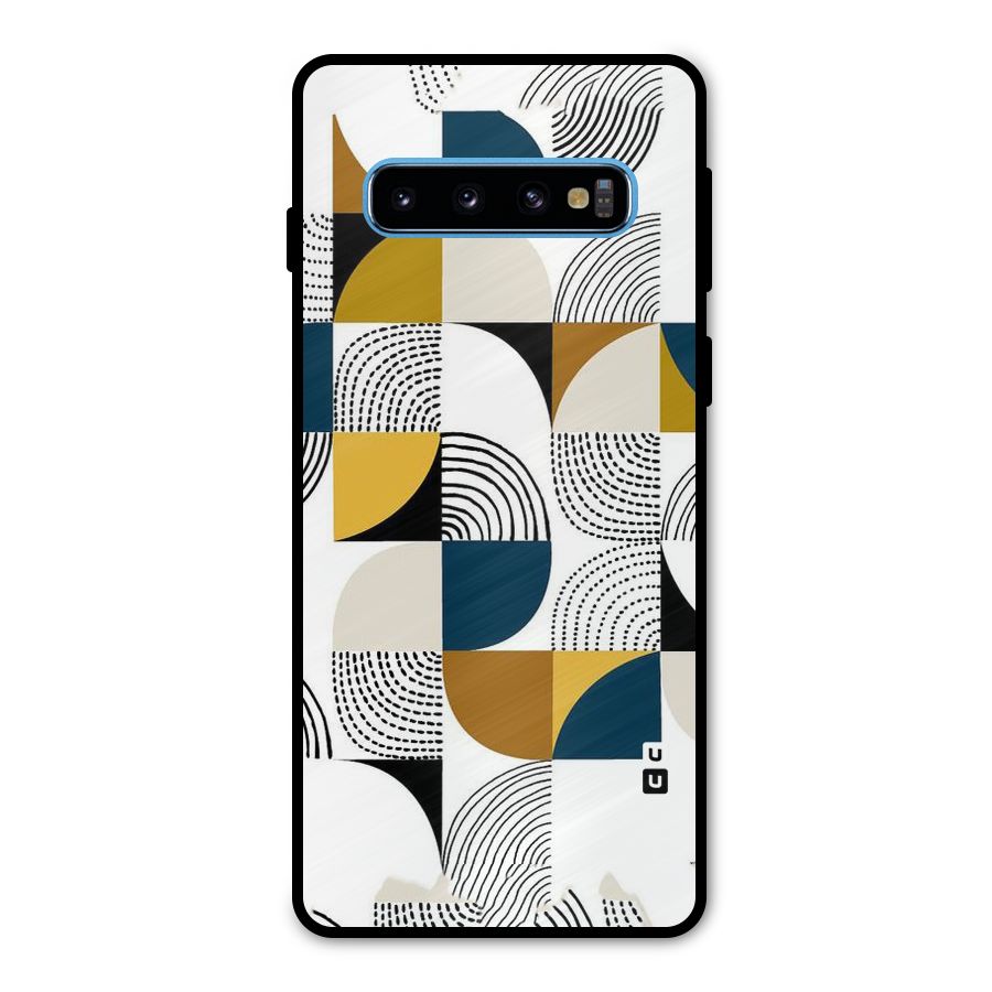 Boxes Pattern Metal Back Case for Galaxy S10