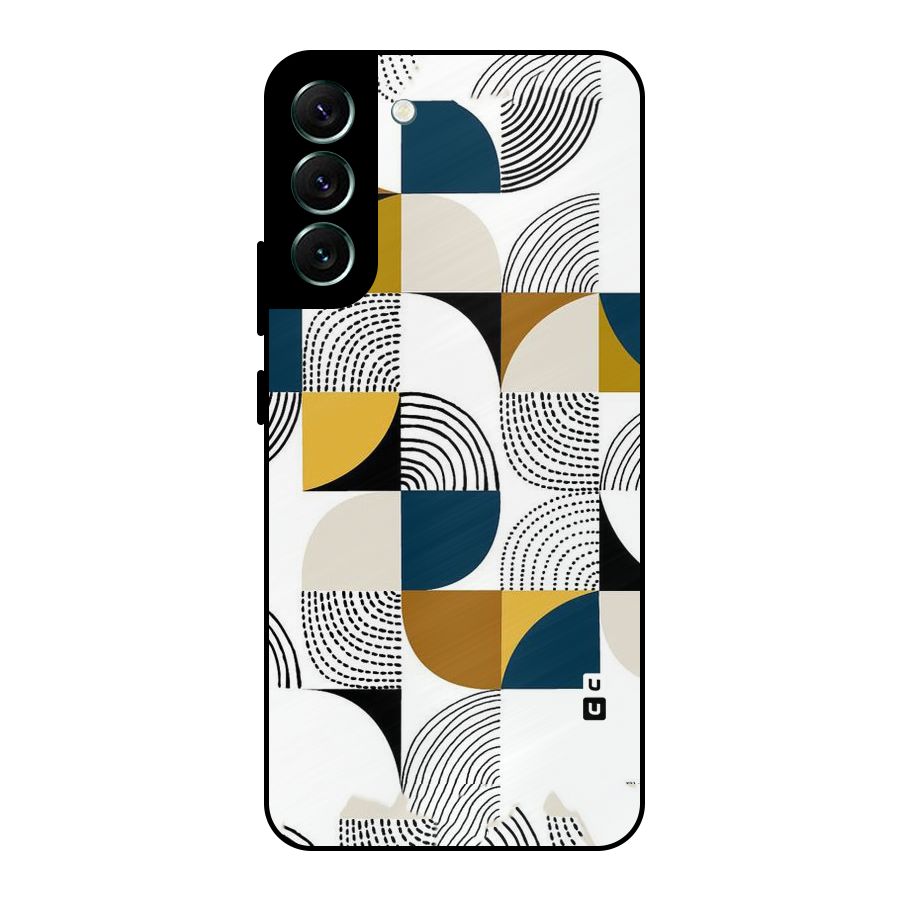Boxes Pattern Metal Back Case for Galaxy S22 Plus 5G