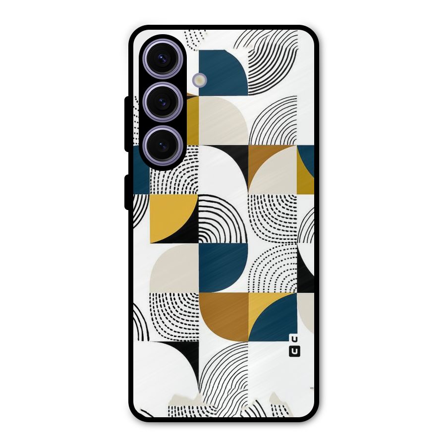 Boxes Pattern Metal Back Case for Galaxy S24