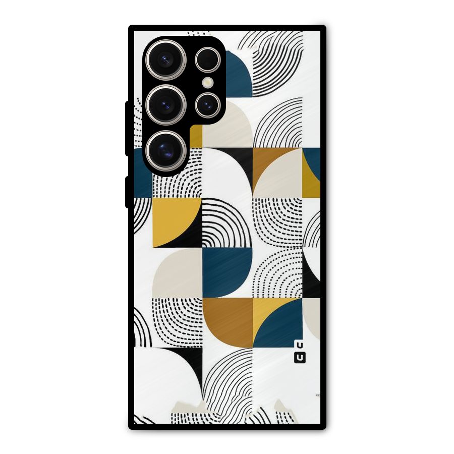 Boxes Pattern Metal Back Case for Galaxy S24 Ultra