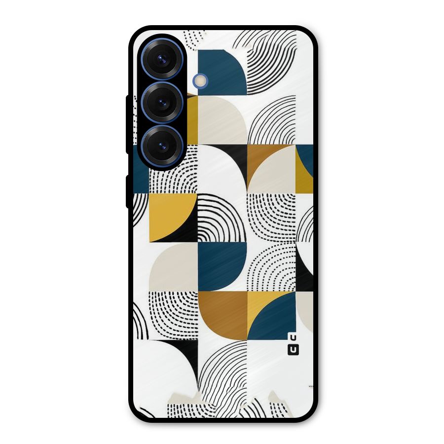 Boxes Pattern Metal Back Case for Galaxy S25