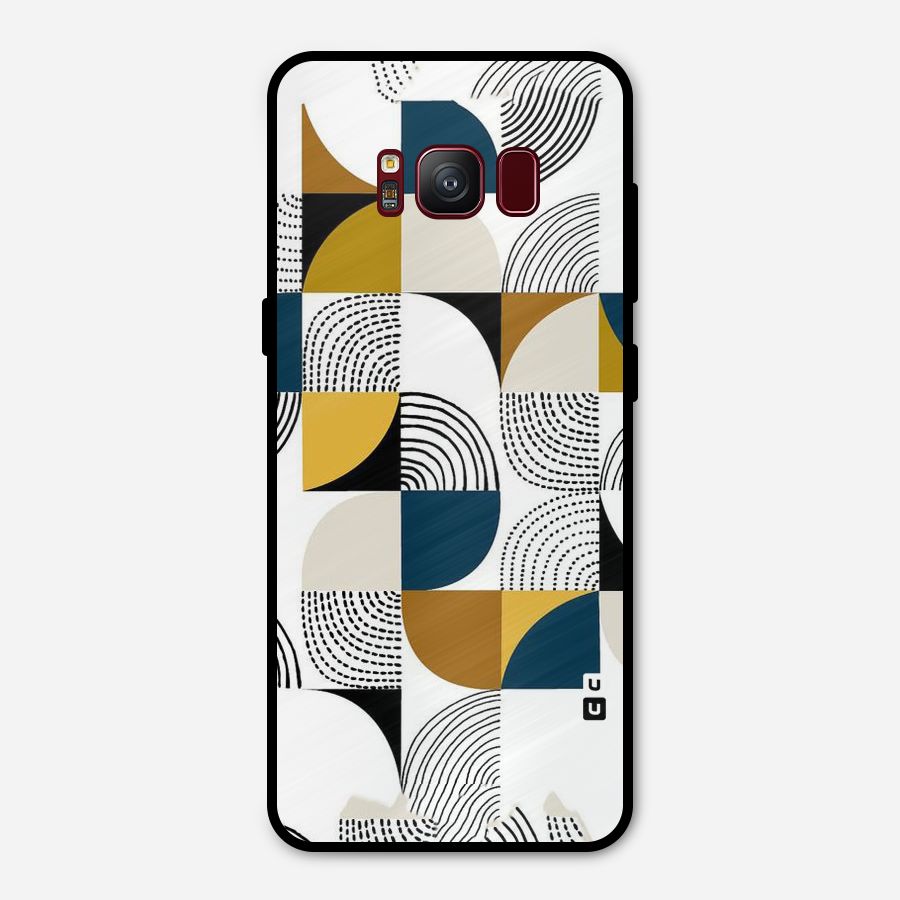 Boxes Pattern Metal Back Case for Galaxy S8