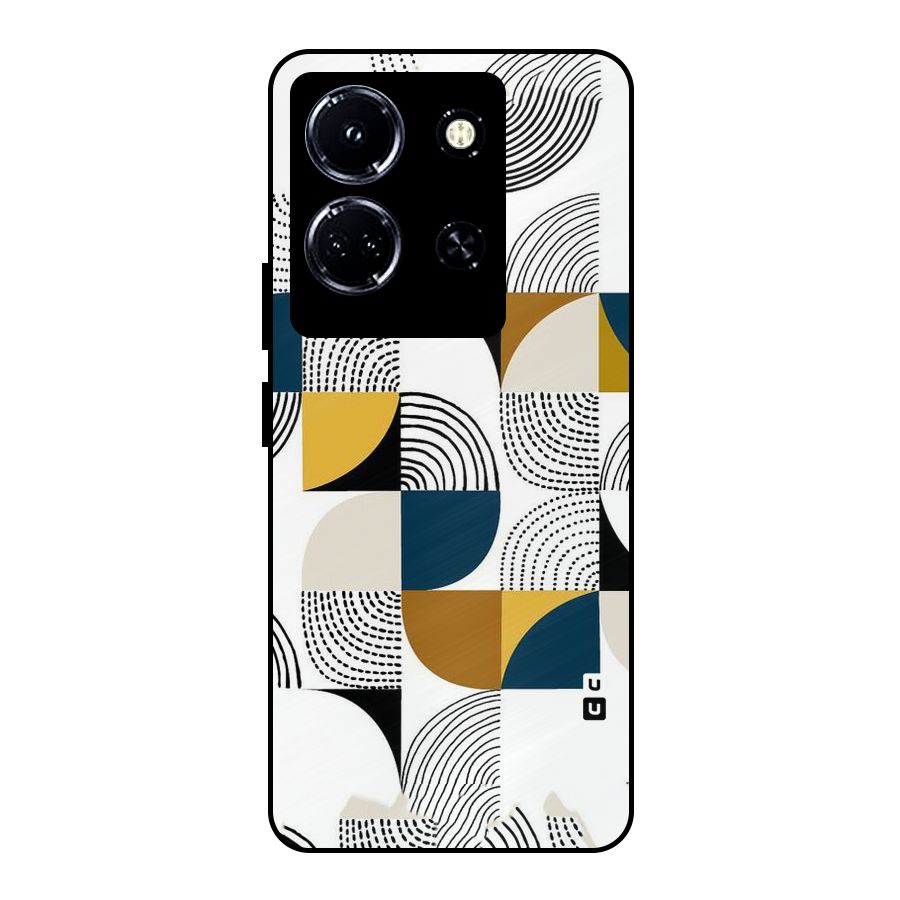 Boxes Pattern Metal Back Case for Infinix Note 30 5G