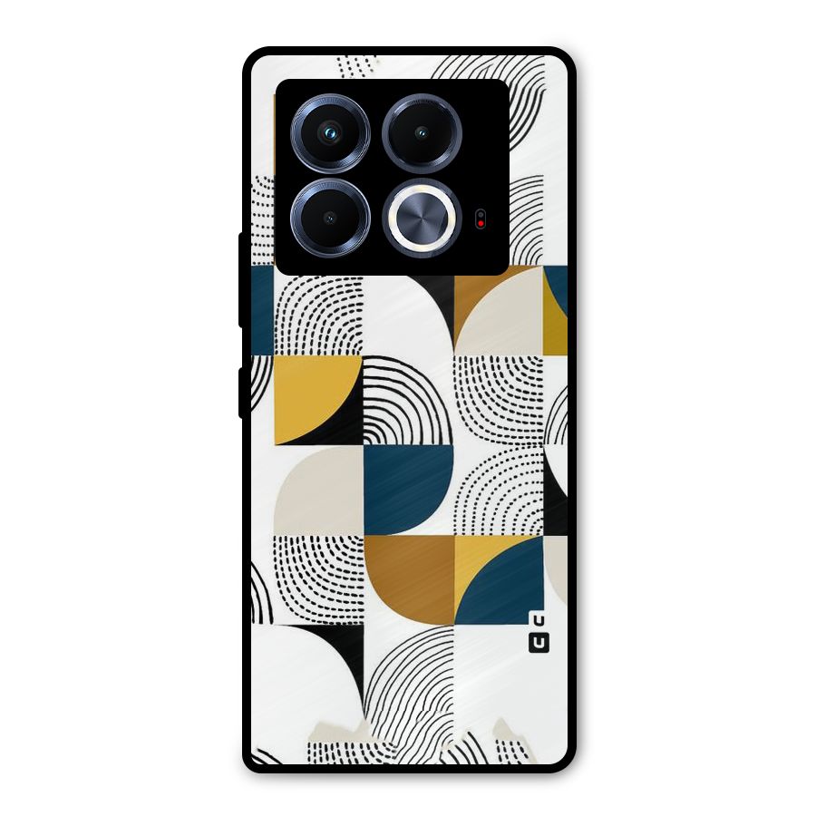 Boxes Pattern Metal Back Case for Infinix Note 40 5G