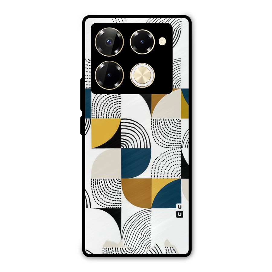 Boxes Pattern Metal Back Case for Infinix Note 40 Pro Plus