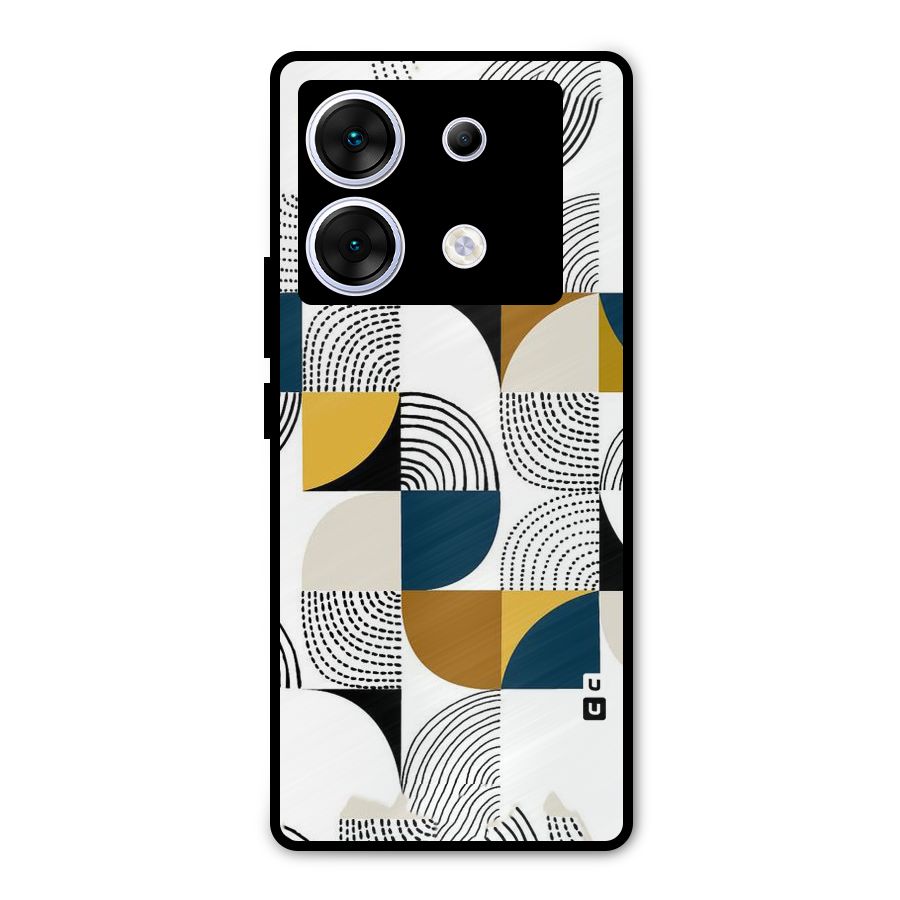 Boxes Pattern Metal Back Case for Infinix Zero 30 5G