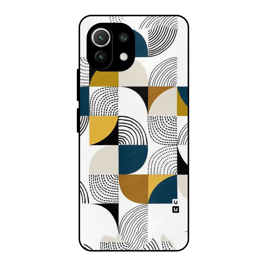 Boxes Pattern Metal Back Case for Mi 11 Lite NE 5G