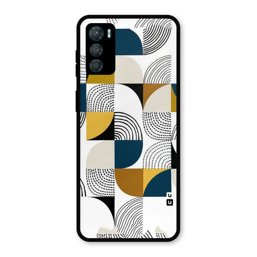 Boxes Pattern Metal Back Case for Moto G42