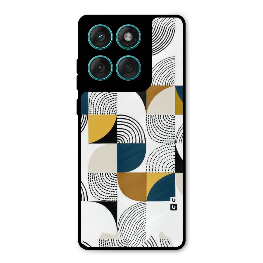 Boxes Pattern Metal Back Case for Motorola Edge 60