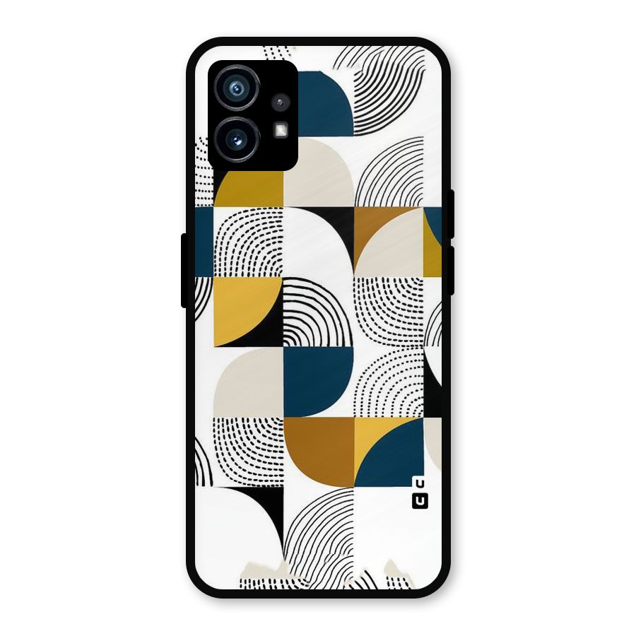 Boxes Pattern Metal Back Case for Nothing Phone 1