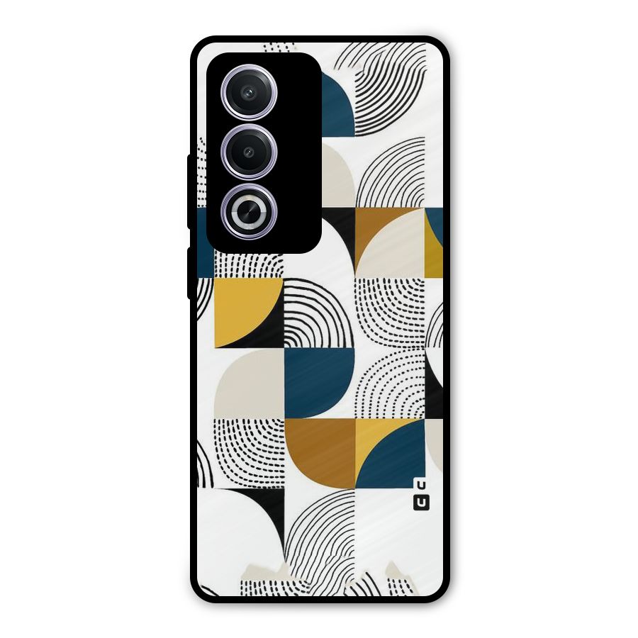Boxes Pattern Metal Back Case for Oppo A3 Pro