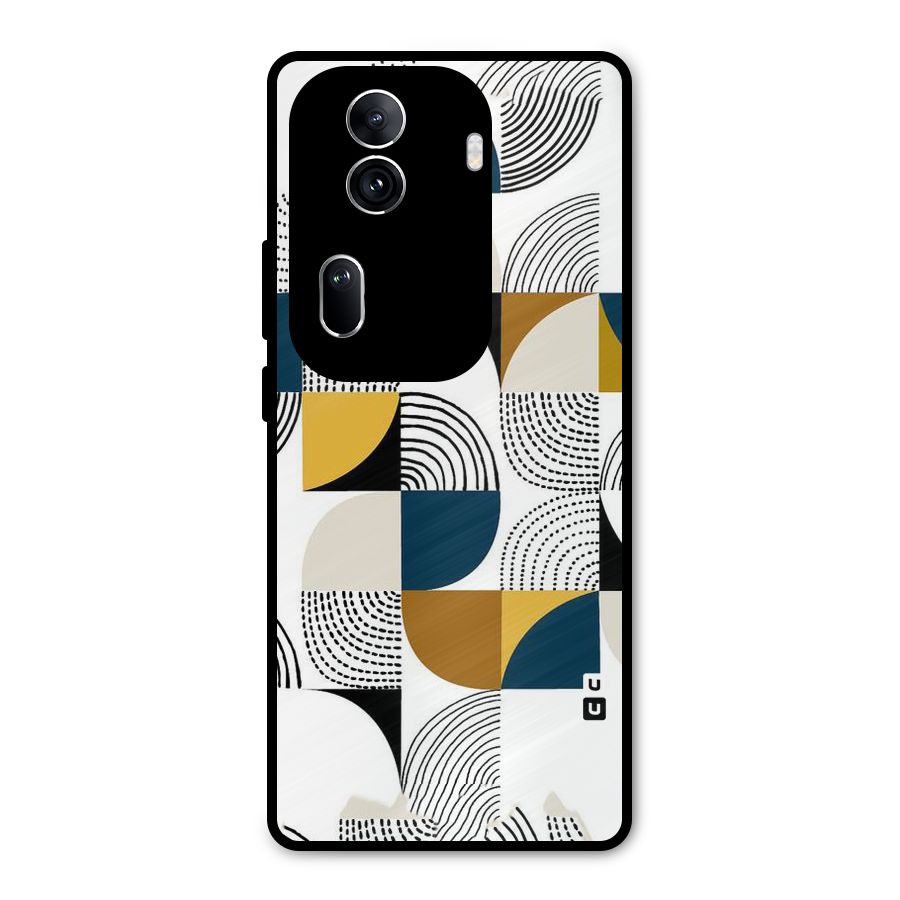 Boxes Pattern Metal Back Case for Oppo Reno11 Pro 5G