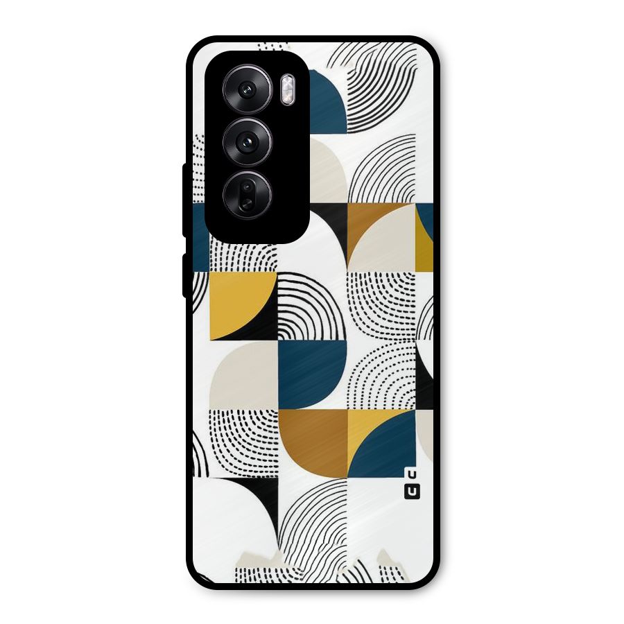 Boxes Pattern Metal Back Case for Oppo Reno12