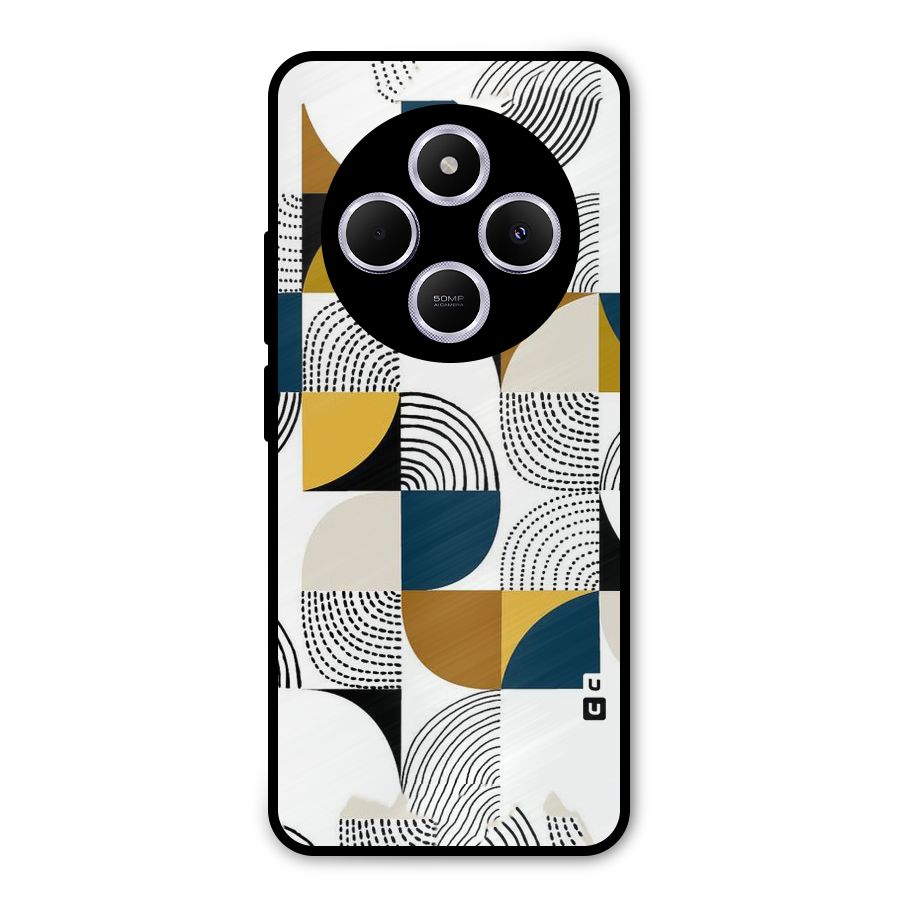 Boxes Pattern Metal Back Case for Poco C75 5G