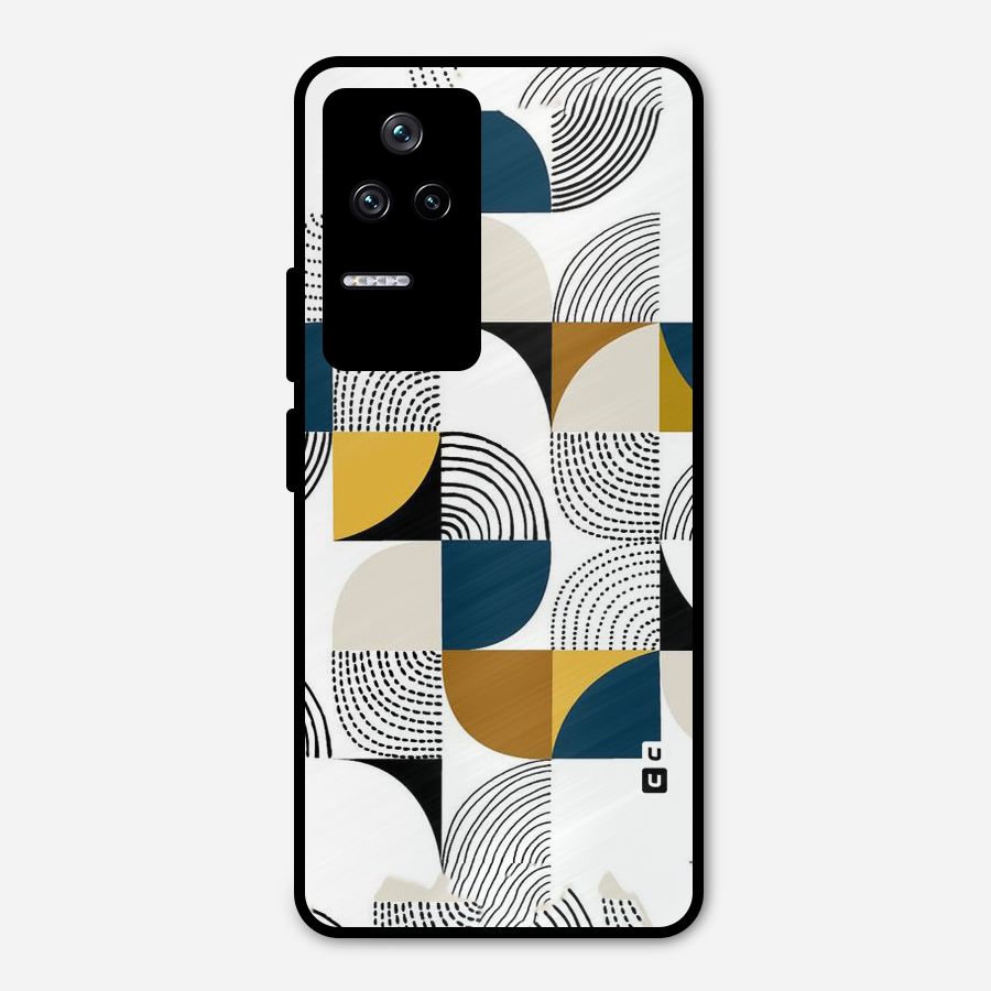 Boxes Pattern Metal Back Case for Poco F4 5G