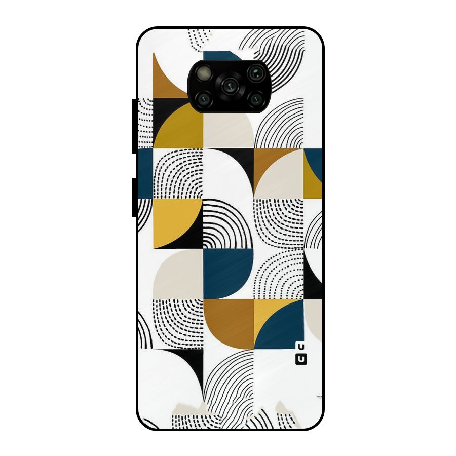 Boxes Pattern Metal Back Case for Poco X3