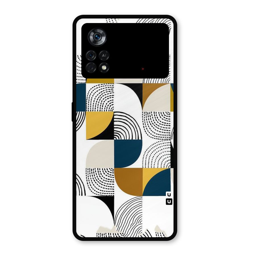 Boxes Pattern Metal Back Case for Poco X4 Pro 5G