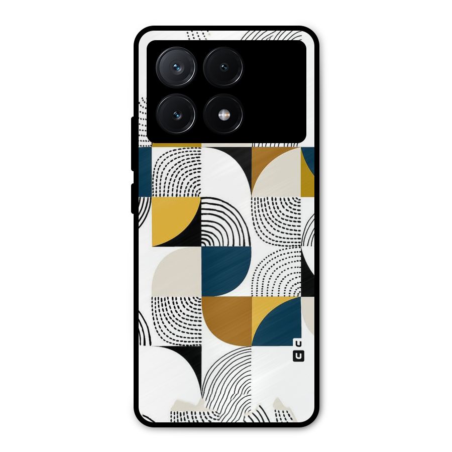 Boxes Pattern Metal Back Case for Poco X6 Pro