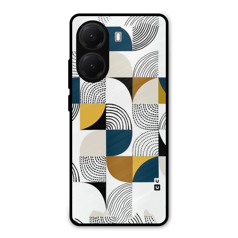 Boxes Pattern Metal Back Case for Poco X7 Pro