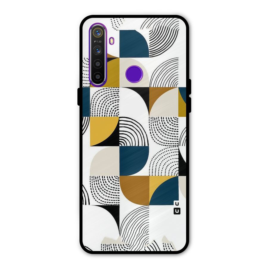 Boxes Pattern Metal Back Case for Realme 5