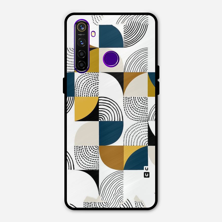 Boxes Pattern Metal Back Case for Realme 5 Pro